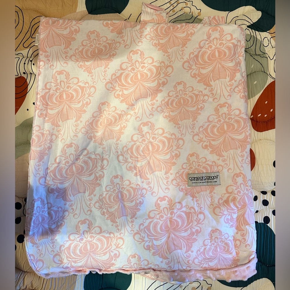 Carseat Canopy with Pink Floral Design